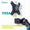 Digitus Ramię biurkowe podwójne z zaciskiem i sprężyną mechaniczną 2x LCD max. 35 obciążenie 2x10kg, VESA: 75x75, 100x100, czarne